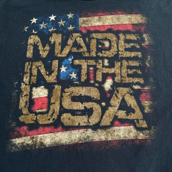 Novelty‎ Shirt Adult Large Blue Patriotic Flag Short Sleeve Gildan USA - Picture 3 of 10